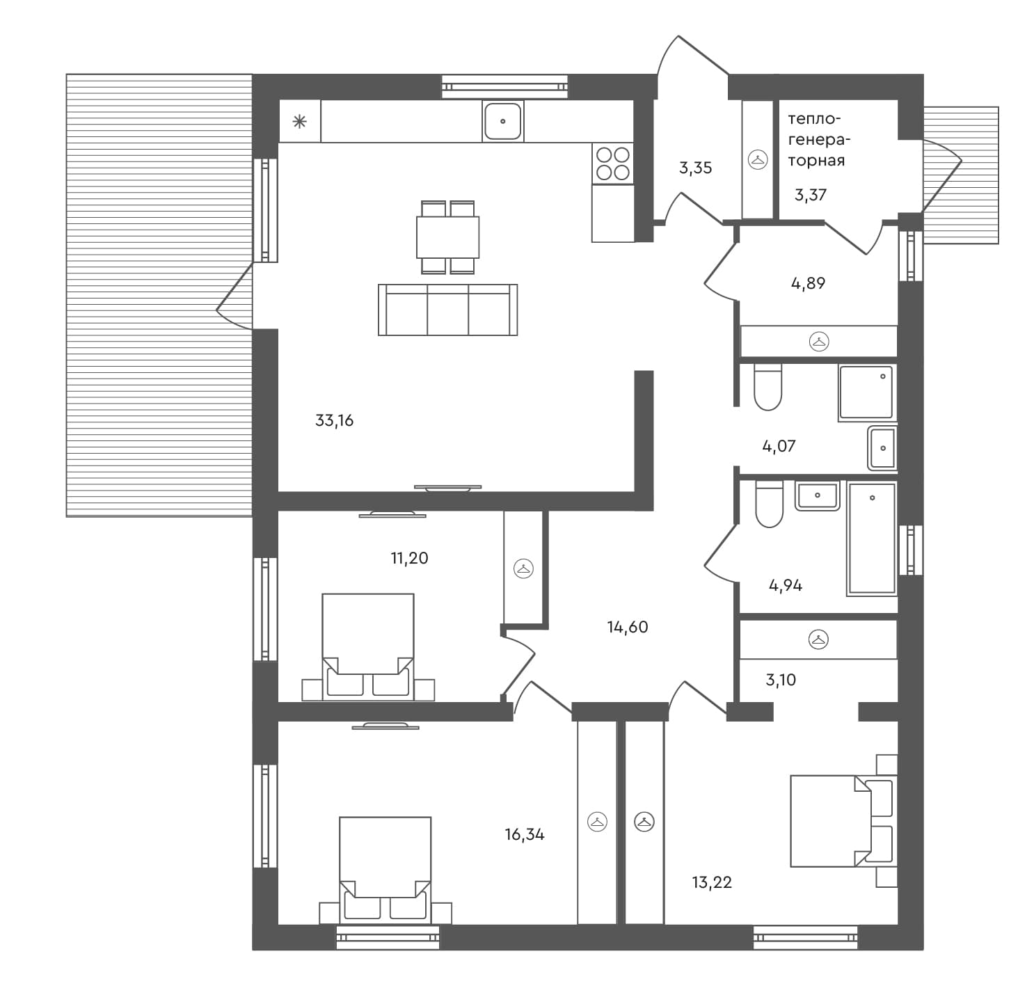 3-комн. дом, 112.31 м², 1 из 1 этаж квартира