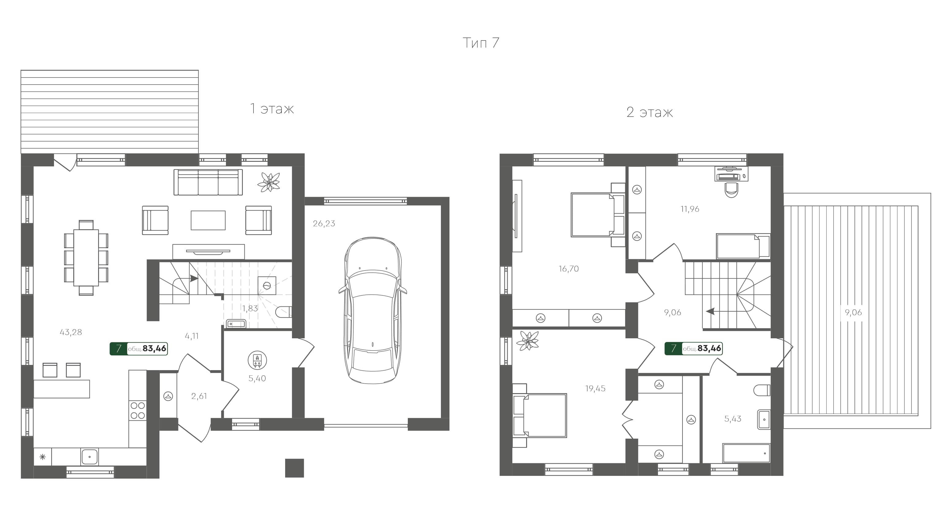 3-комн. дом, 146.06 м², 1 из 1 этаж Планировка